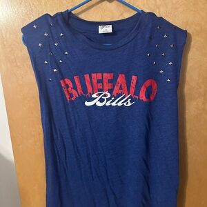G-III 4Her by Carl Banks Buffalo Bills Blue Sleeveless Top with Studs L NWT